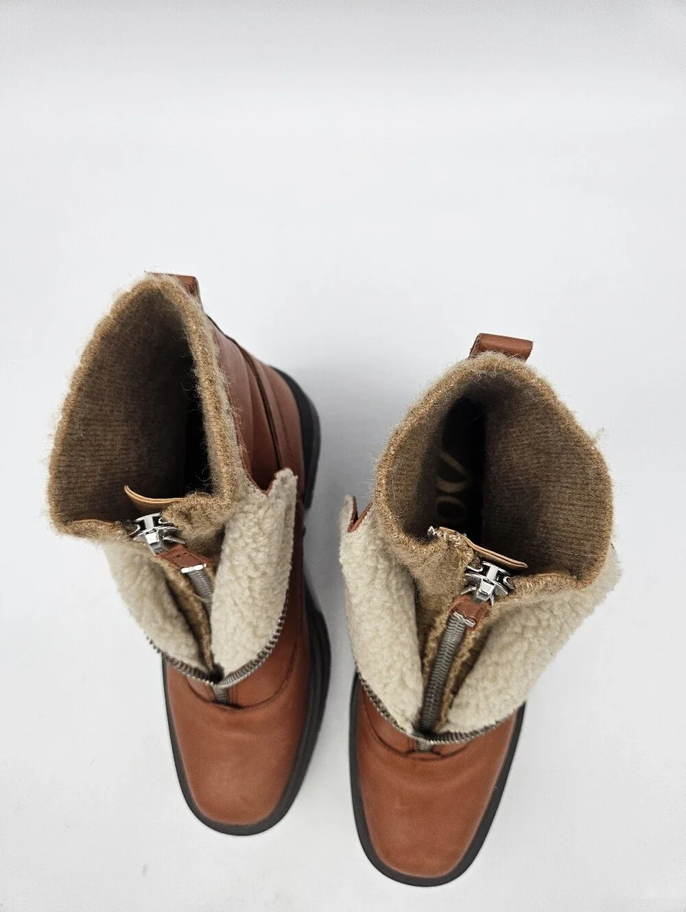 The Sam Edelman Jacquie 2 Sherpa Genuine Leather Ankle Boots in women's size 9M
